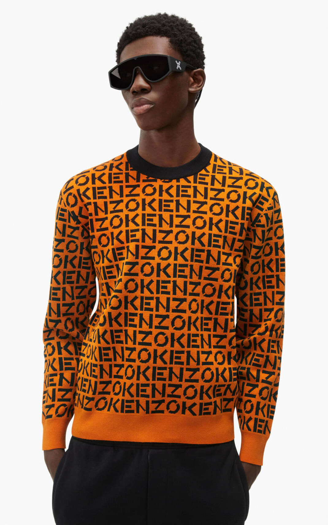 Kenzo Sport monogram セーター メンズ 深いオレンジ - HBQEPX814